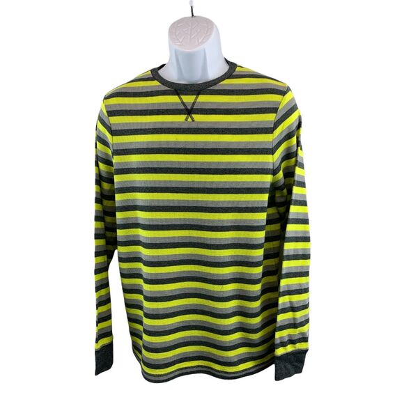 Tony Hawk Shirt Boys XXL Long Sleeve Black Yellow Striped Skateboard Skater - Picture 1 of 10